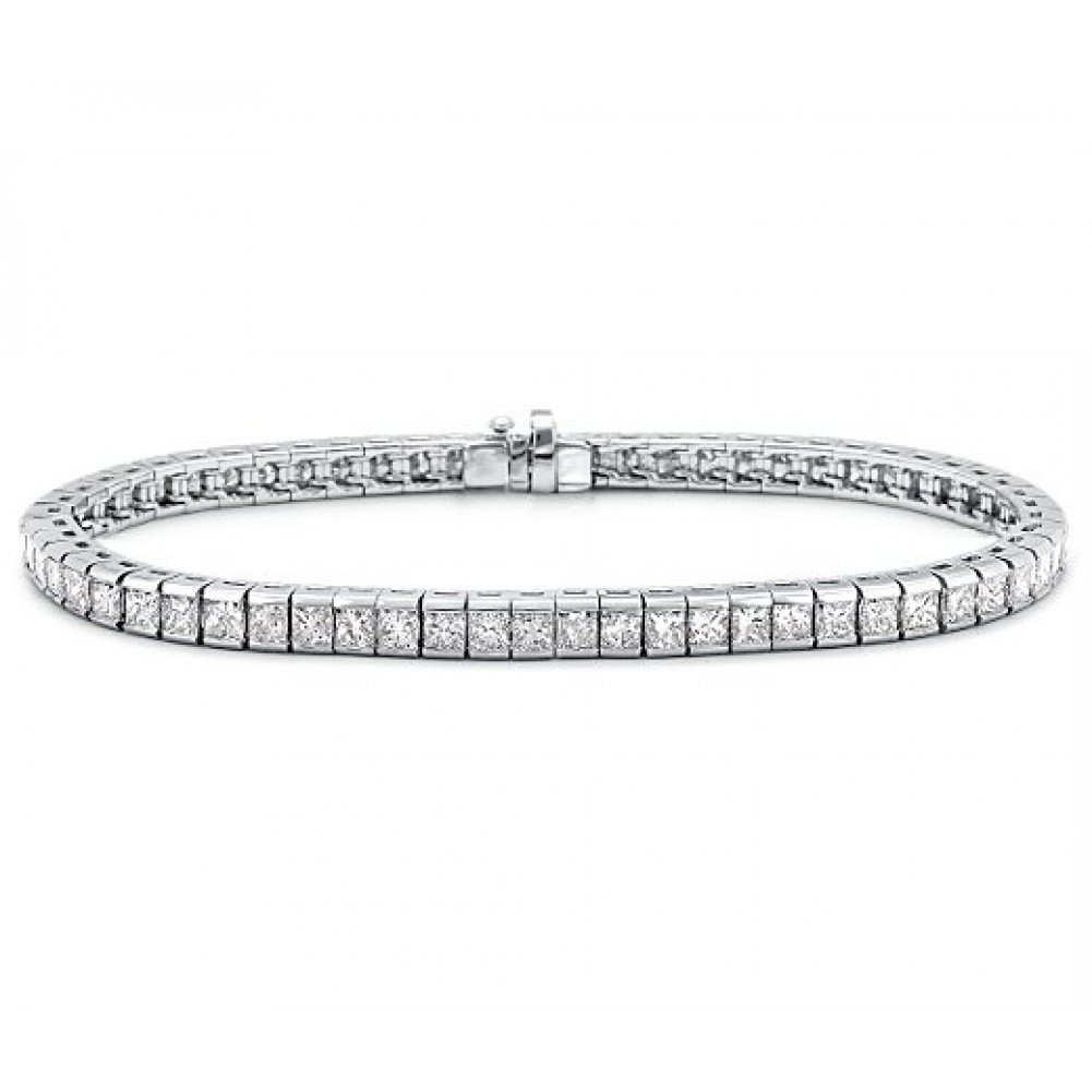 Madina Jewelry 4.00 ct Ladies Princess Cut Diamond Tennis Bracelet in Channel Setting