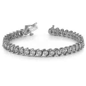 madina jewelry 5.00 ct round cut diamond s-type tennis bracelet