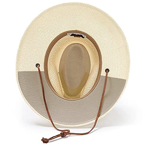 Stetson Men's Standard Stentson Airway Vented Panama Straw Hat, Natural, XX-Large