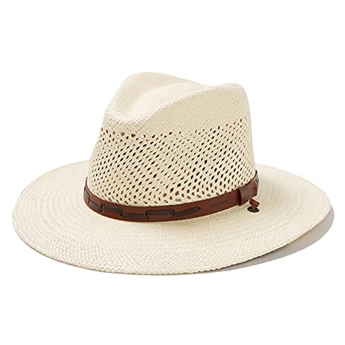 Stetson Men's Standard Stentson Airway Vented Panama Straw Hat, Natural, XX-Large