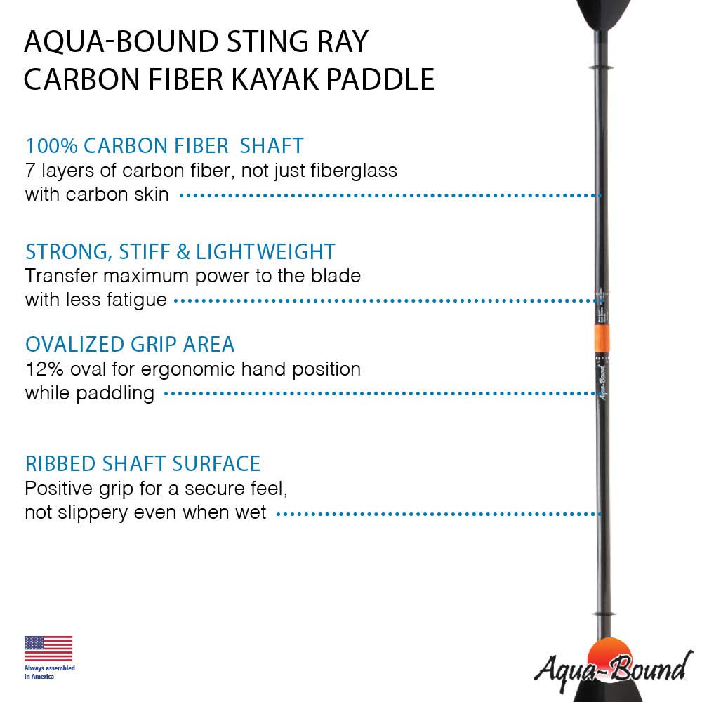 Aqua-Bound Sting Ray Carbon 2-Piece Posi-Lok Kayak Paddle