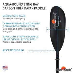 Aqua-Bound Sting Ray Carbon 2-Piece Posi-Lok Kayak Paddle