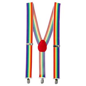 Vibrant Rainbow Suspenders - Premium Fabric, Adjustable & Comfortable - Perfect for Parties & Pride Events - 1 Pc