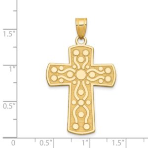 IceCarats 14K Yellow Gold Holy Cross Necklace Religious Pendant Jesus Christ Charm Serenity Prayer Back Only