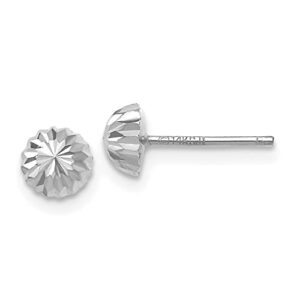 14k white gold half ball stud earrings