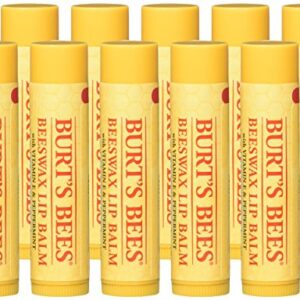 Burt's Bees Beeswax Lip Balm with Vitamin E & Peppermint 0.15 oz (Pack of 10)