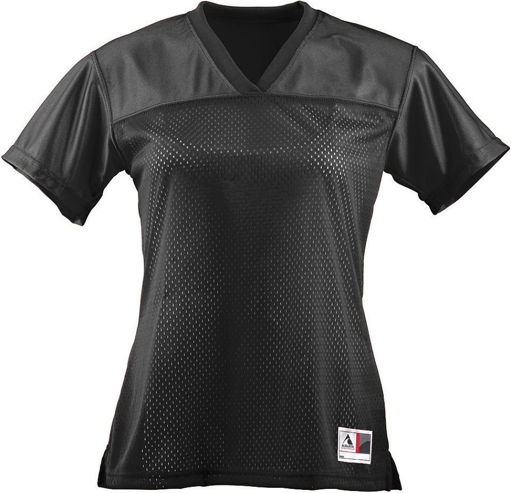 Augusta Sportswear Women's Standard Junior Fit Replica Football Tee, Black, Small