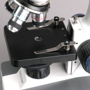 AmScope M150C-PS10 Compound Monocular Microscope, WF10x and WF25x Eyepieces, 40x-1000x Magnification, LED Illumination, Brightfield, Single-Lens Condenser, Coaxial Coarse and Fine Focus, Plain Stage, 110V, Includes Set of 10 Prepared Slides