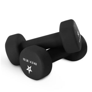 yes4all dzik non slip grip hexagon deluxe neoprene dumbbells (a pair), black, 20 lbs