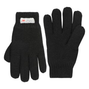 Mountain Warehouse Kids Knitted Thinsulate Thermal Gloves Black Small/Medium