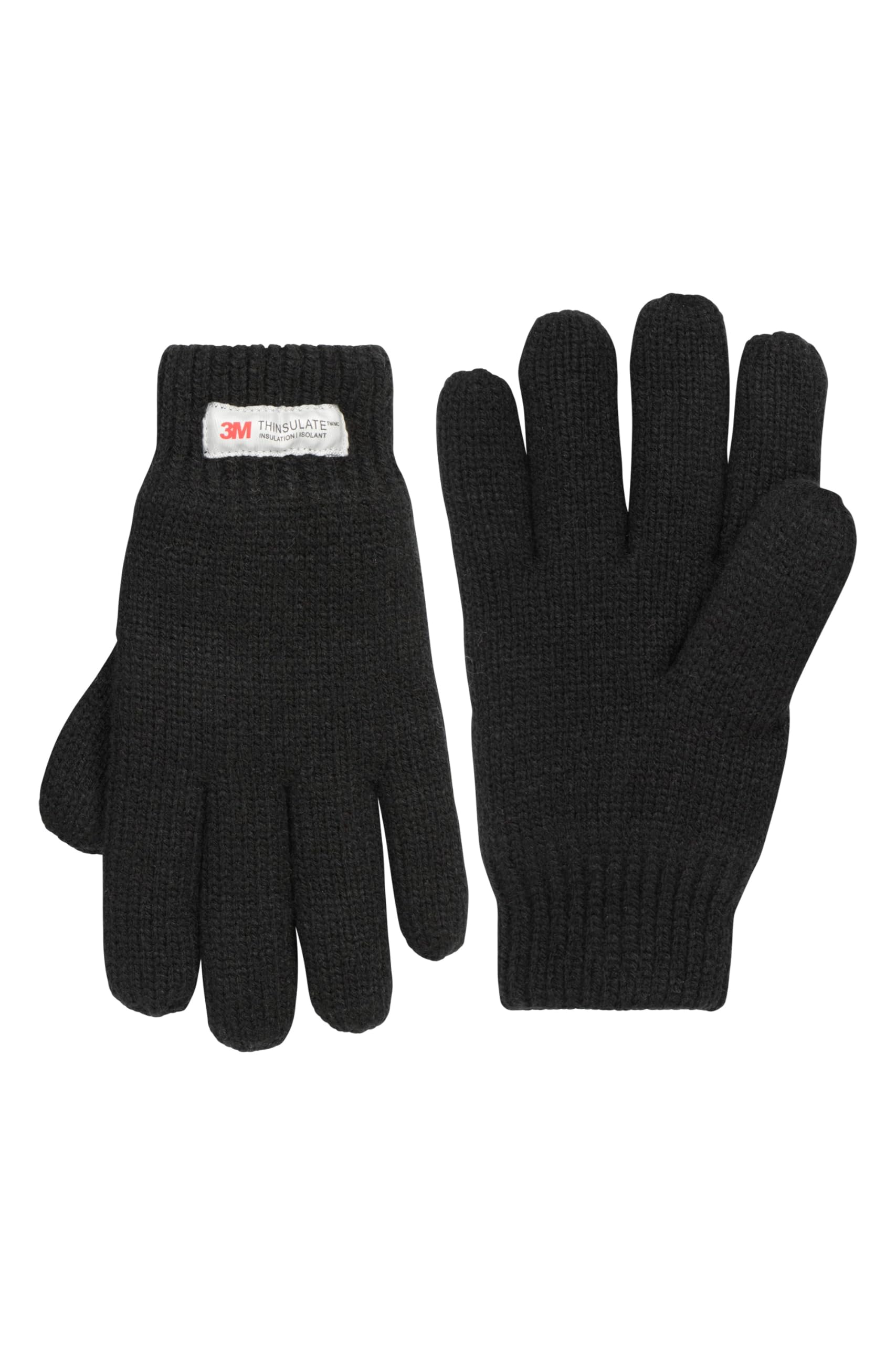 Mountain Warehouse Kids Knitted Thinsulate Thermal Gloves Black Small/Medium