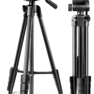 Lightweight 57-inch Camera Tripod for Canon EOS Rebel T3, T3i, T4i, T5, T5i T6i, T6s, T7, T7i, EOS 60D, EOS 70D, EOS 80D, EOS 5D Mark III, EOS 6D, EOS 7D Mark II, EOS-M, EOS-M3, EOS-M50 Cameras