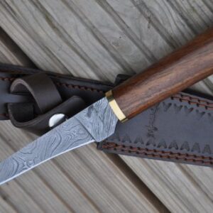 Perkin Knives - Custom Handmade Damascus Hunting Knife - Beautiful Boning Knife