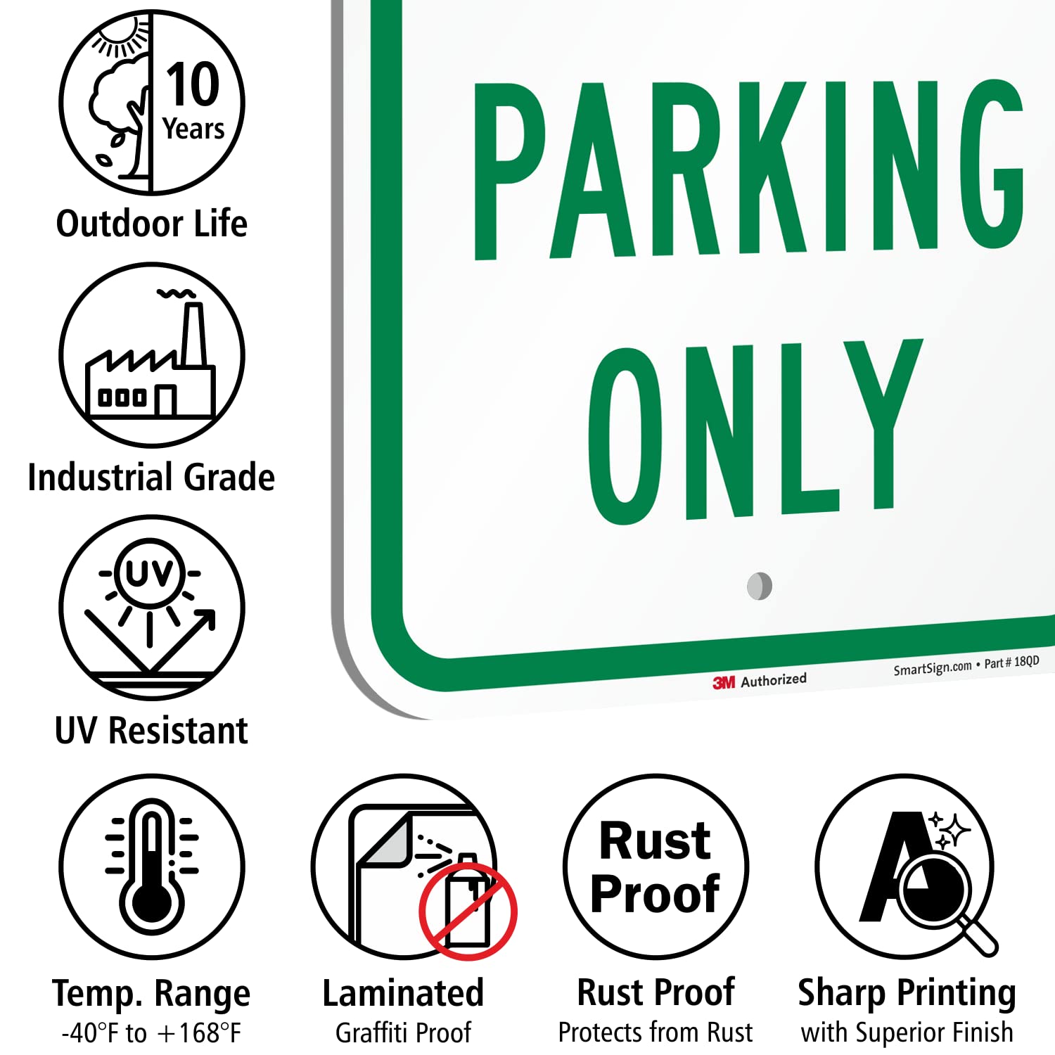 SmartSign "Compact Car Parking Only" Sign | 12" x 18" 3M Engineer Grade Reflective Aluminum