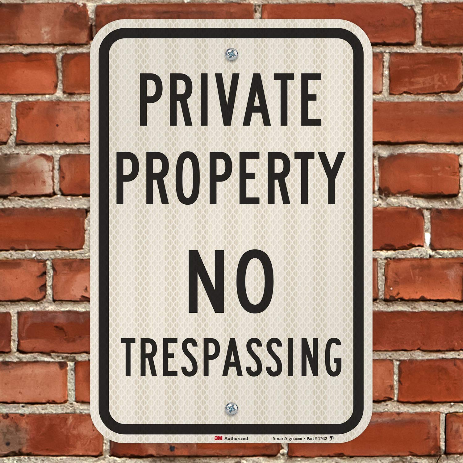 SmartSign No Trespassing Signs Private Property, 12 x 18 Inches 3M High Intensity Grade Reflective Aluminum, USA Made