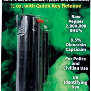 Pepper Shot Bundle - Lot of (4) 1/2 oz Keychain 10% OC Pepper Spray Units w/Injection Molded Holster in Black (2) and Pink (2)