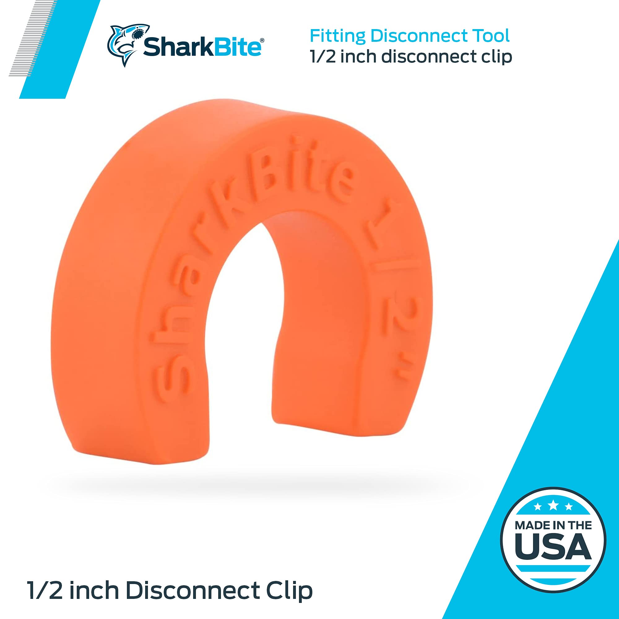 SharkBite 1/2 Inch Disconnect Clip for Push to Connect Brass Plumbing Fittings, U710A