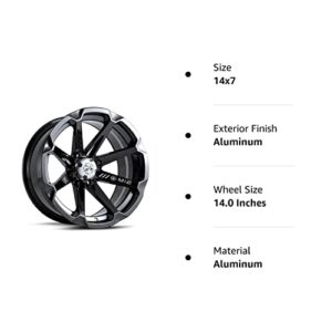 MSA Offroad Wheels MA12 14X7 4X110 G-BLK 10MM - M12-04710