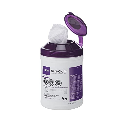 PDI-Q55172 Professional Disposables Surface Disinfectant Super Sani-Cloth Wipes, 160 Count - Purple