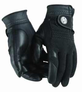 hj glove women's black winter performance golf glove, large, pair