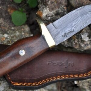 Perkin Knives- Custom Handmade Damascus Hunting Knife - Beautiful Camping Knife