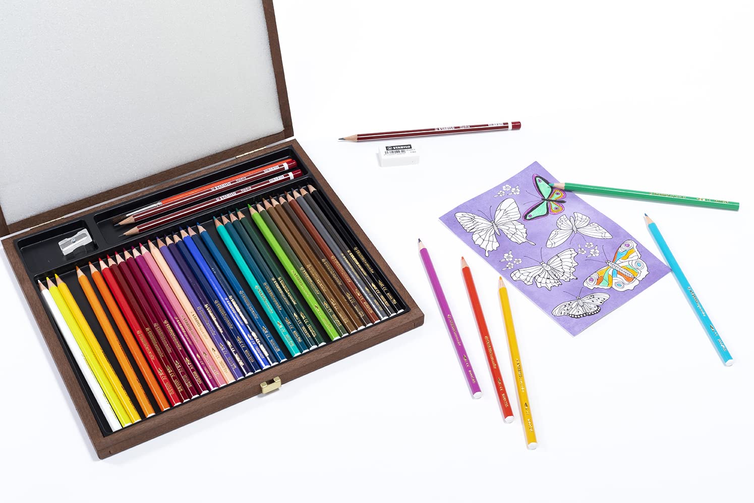 Colouring Pencil - STABILOaquacolor - Wooden case of 36 - Assorted Colours