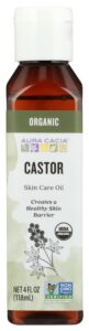 aura cacia organic skin care oil, castor, 4 fluid ounce