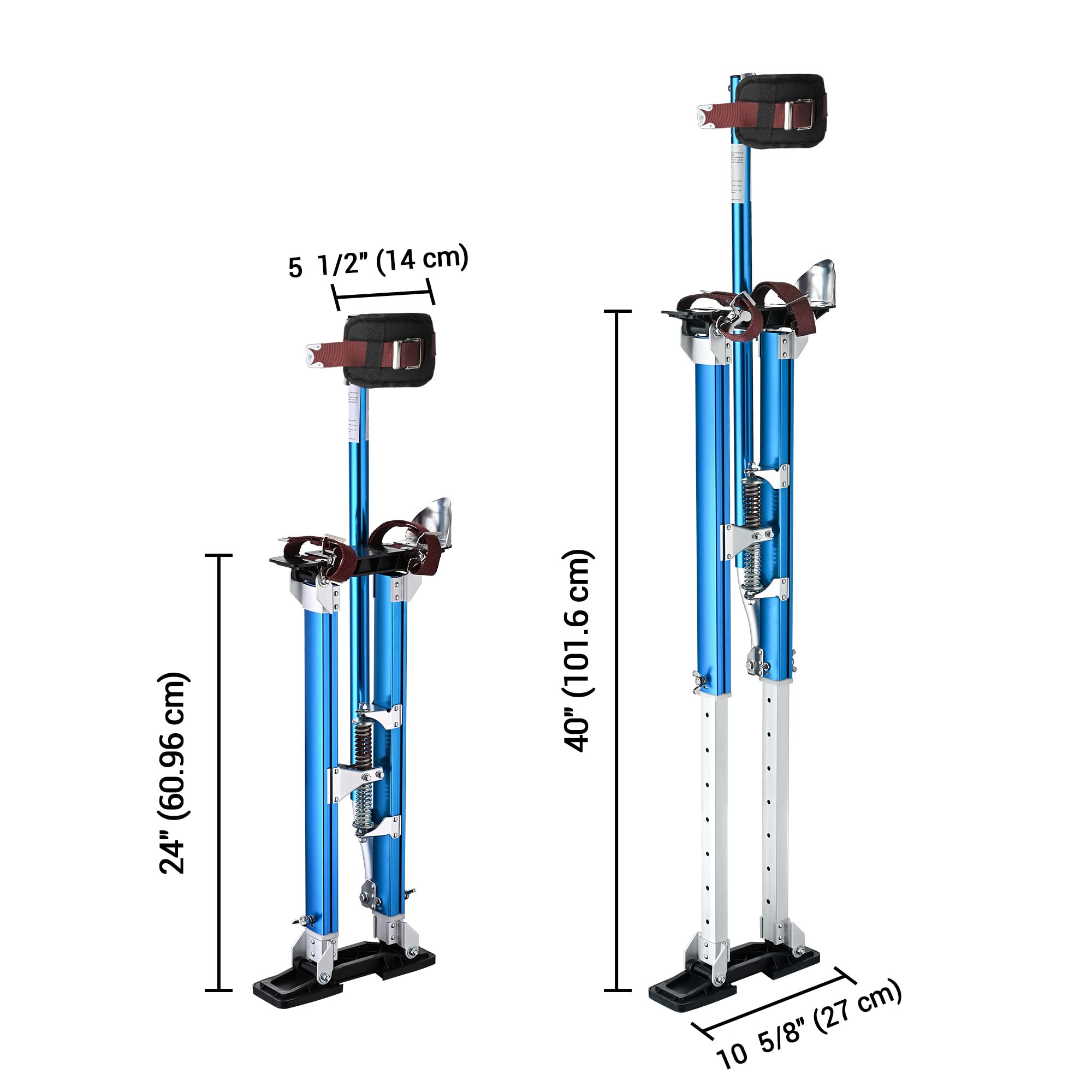 Adjustable 24" to 40" Painting Drywall Stilts Aluminum Blue