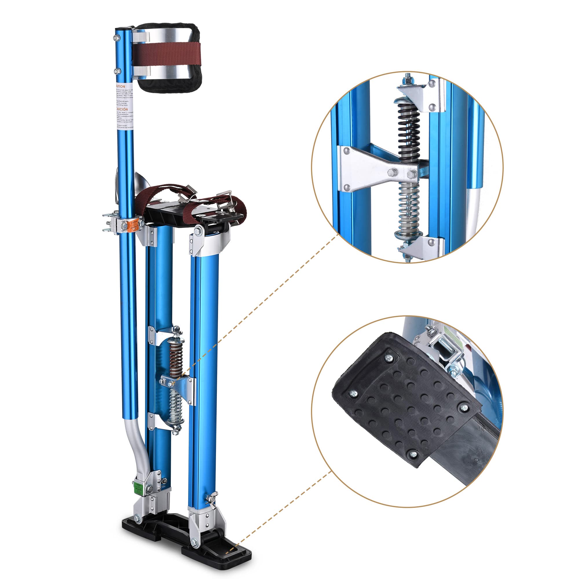 Adjustable 24" to 40" Painting Drywall Stilts Aluminum Blue