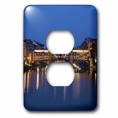 3dRose lsp_82086_6 Italy, Florence, Ponte Vecchio Bridge, Arno River Eu16 Bth0023 Brenda Tharp 2 Plug Outlet Cover