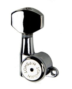 hipshot grip-lock 6 inline enclosed 21mm post locking tuners - chrome - non-staggered