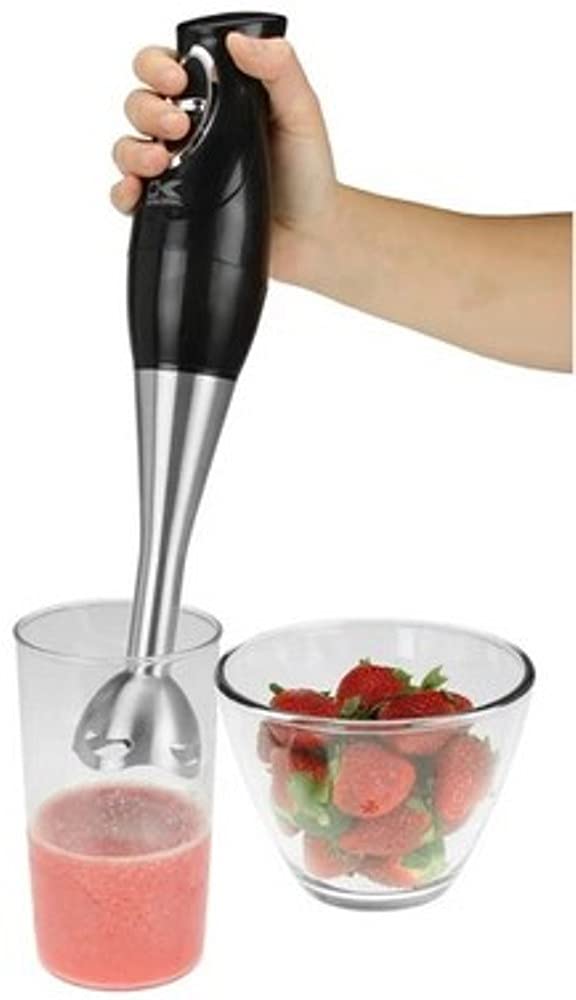 Kalorik 3-in-1 Immersion Blender Chopper, and Mixer, 14.5x5x6, Black