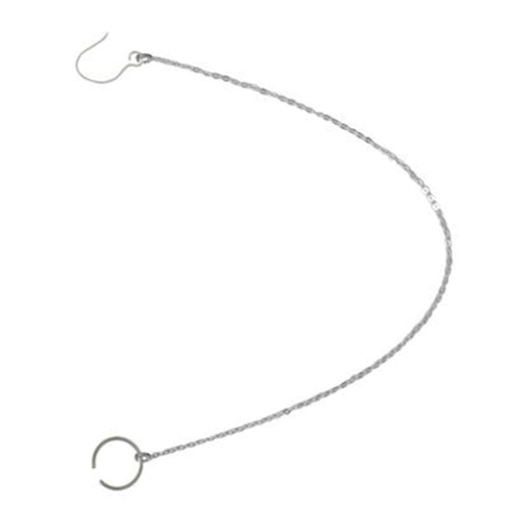 BodyJewelryOnline 20 Gauge Nose Hoop Ring, Attached Silver Chain, C-Shaped Upon Wearing, 8mm - 5/16" Diameter, 6” Long Chain, Earring Fits Any Piercing Hole, Nickel-Free, Hypoallergenic