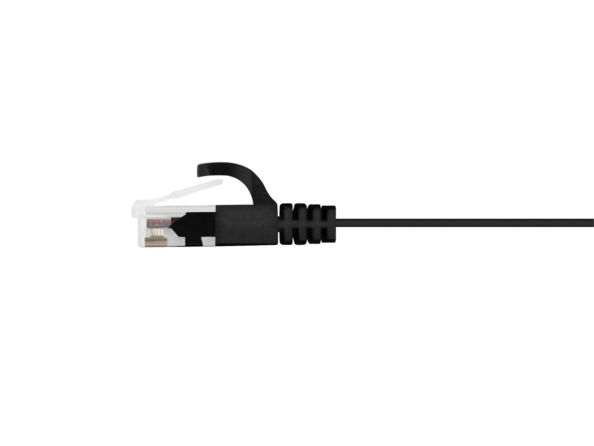 Monoprice - 109551 Cat5e Ethernet Patch Cable - Network Internet Cord - RJ45, Flat,Stranded, 350Mhz, UTP, Pure Bare Copper Wire, 30AWG, 14ft, Black