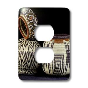 3dRose LLC lsp_86901_6 Panama, Embera Indian Baskets, Handicraft Sa15 Cmi0217 Cindy Miller Hopkins 2 Plug Outlet Cover