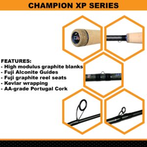 Dobyns Rods Champion XP Series 7’ Casting Bass Fishing Rod DC705CBMFGLASS Med-Heavy Mod Fast Action | Modulus Graphite Blank w/Kevlar Wrap | Baitcasting | Glass Crankbait | Line 8-20lb Lure 1/4-1oz