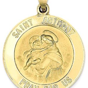 IceCarats 14K Yellow Gold Saint Anthony Medal Necklace Charm Pendant Only