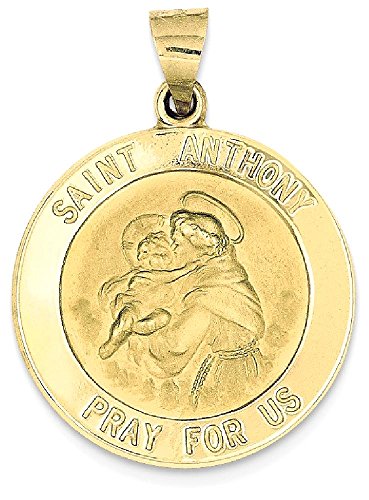 IceCarats 14K Yellow Gold Saint Anthony Medal Necklace Charm Pendant Only