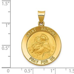 IceCarats 14K Yellow Gold Saint Anthony Medal Necklace Charm Pendant Only