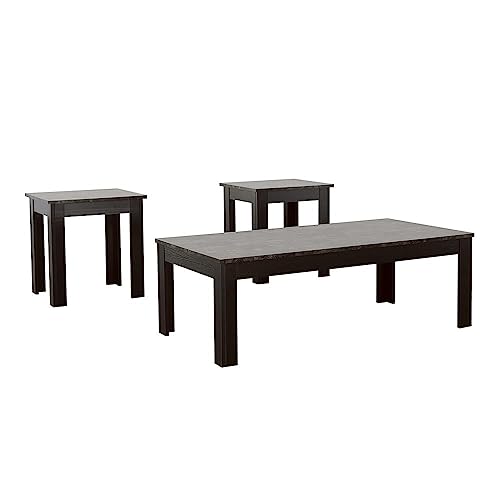 Coaster Home Furnishings Silas 3-piece Faux-marble Top Occasional Table Set Black