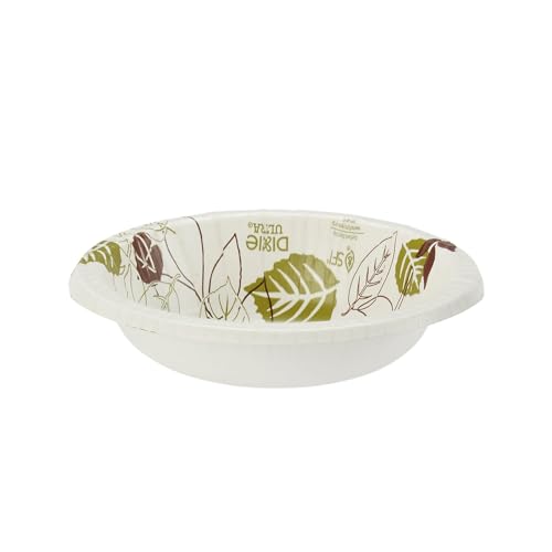 Dixie Pathways Heavyweight Paper Bowls, 20 Oz, White/Green/Burgundy, 125/pack