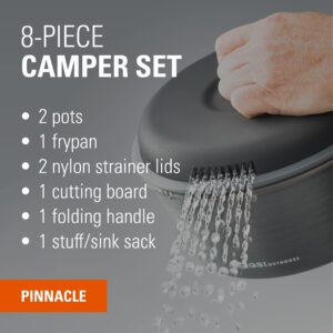 GSI Outdoors, Pinnacle Base Camper, 8-Piece Camp Cookset, Large