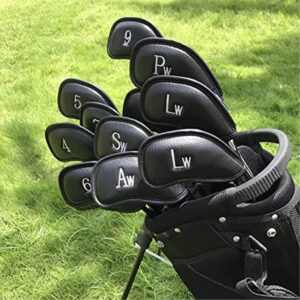 Craftsman Golf 12pcs Thick Synthetic Leather Golf Iron Head Covers Set Headcover fits All Brands Callaway Ping Taylormade Cobra Etc.