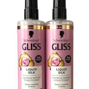 Schwarzkopf Gliss Liquid Silk Leave In Hair Conditioner Spray With Keratin 2 X 200Ml = 400Ml