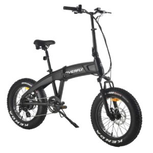 OVERFLY Hummer 20"x4"Fat Tire Electric Folding Bike for Commuter with 500W Bafang Motor, 48V/10.4A Battery, 7 Speed,Front Suspension Fork