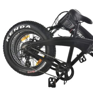 OVERFLY Hummer 20"x4"Fat Tire Electric Folding Bike for Commuter with 500W Bafang Motor, 48V/10.4A Battery, 7 Speed,Front Suspension Fork