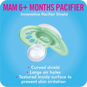 MAM Original Day & Night Baby Pacifier, Nipple Shape Helps Promote Healthy Oral Development, Glows in the Dark, 6-16 Months, Unisex,3 Count (Pack of 1)