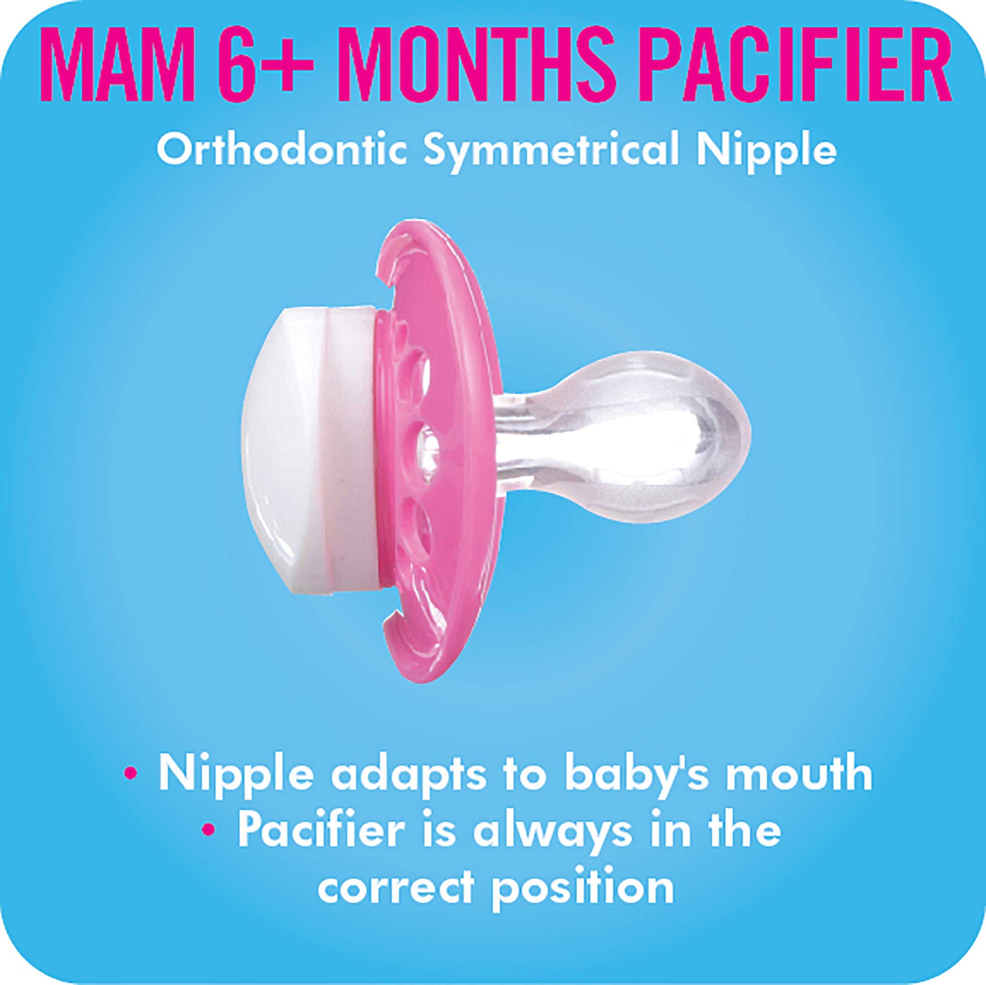 MAM Original Day & Night Baby Pacifier, Nipple Shape Helps Promote Healthy Oral Development, Glows in the Dark, 6-16 Months, Unisex,3 Count (Pack of 1)