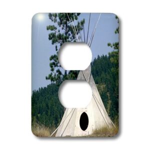 3dRose lsp_94313_6 Sd, Lakota Indian Teepee, Native American Us42 Cmi0278 Cindy Miller Hopkins 2 Plug Outlet Cover