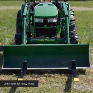 Titan Attachments Light-Duty 60" Clamp-on Pallet Forks with Adjustable Stabilizer Bar, 46" x 3" Fork Length, Rated 1,500 LB, Easy to Install on Loader or Skid Steer Bucket